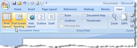 View Word Documents In Full Screen Mode