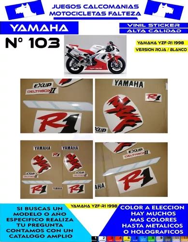 Calcomanias Yamaha R Kit De Stickers Moto Reflejantes En Venta En