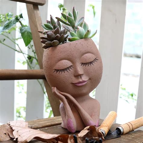 Meyas Face Planter Pots Head Planter Succulent Planters Face Planters