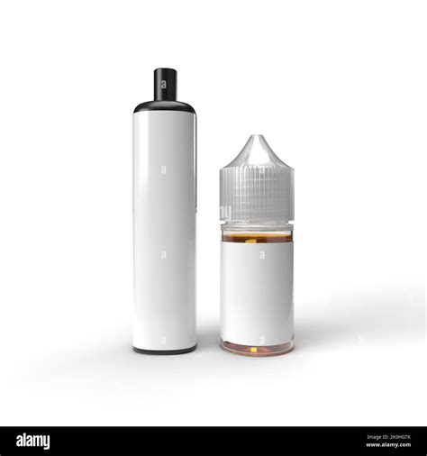 A Black Vape With A 30ml E Liquid Vape Juice Bottle And White Labels