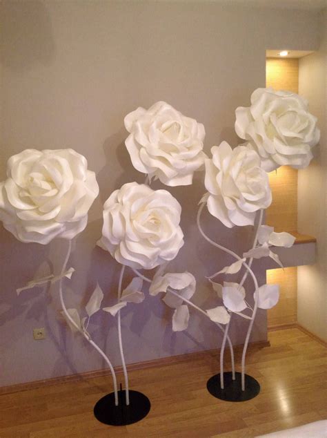 Large Standing Flowers Giant Paper Flower With Stem Big Flowers Wedding Decor Stand Isolon