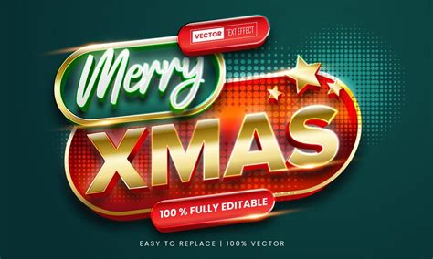 Premium Vector Merry Christmas Editable Text Effect