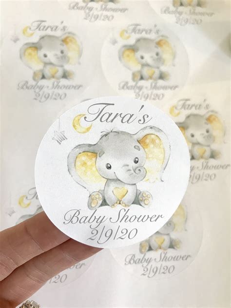 Baby Shower Stickers Baby Elephant Themed Baby Shower Etsy In