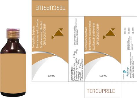 Terbutaline Sulphate Bromhexine Hydrochloride Guaifenesin And Menthol