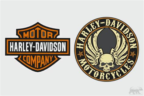 Harley Davidson Logo Layered Design For Cutting Lasercraftum