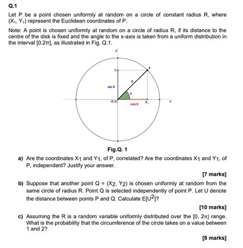 Solved Let P Be Point Chosen Uniformly At Random On Circle Of