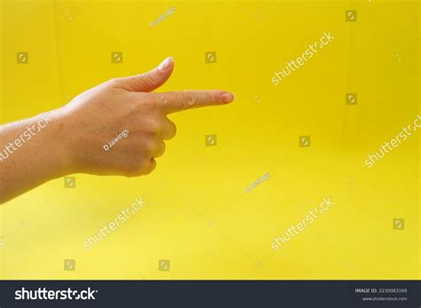 Female Hand Index Finger Pointing Right Stock Photo 2230083169