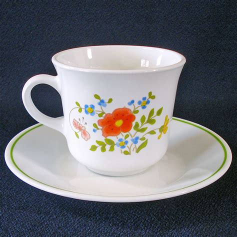 Corelle Wildflower Set 4 Cups And Saucers