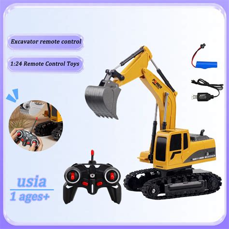 Alloy Ch Remote Control Excavator Rechargeable Rc Engineering Car