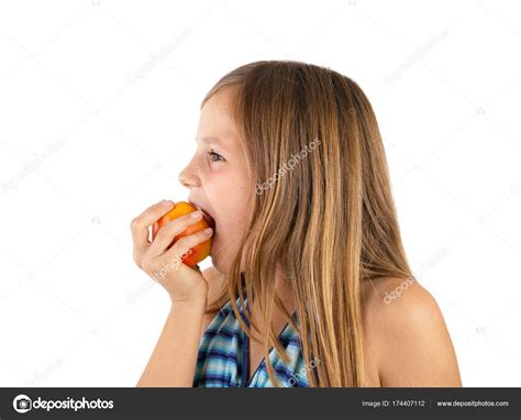 Girl Eating Apple Stock Photo By ©bovalentino 174407112