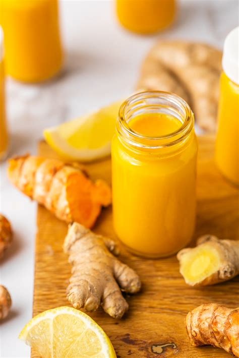 Wellness Shots With Lemon Ginger Turmeric Easy