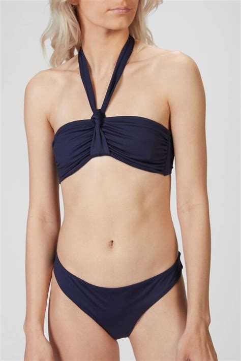 Asceno Verona Bikini Top In Navy Shopstyle Two Piece Swimsuits