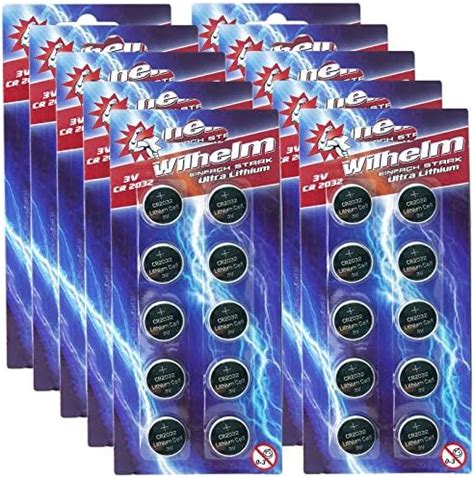 Wilhelm Lot De Piles Bouton Au Lithium Cr V Cr Amazon