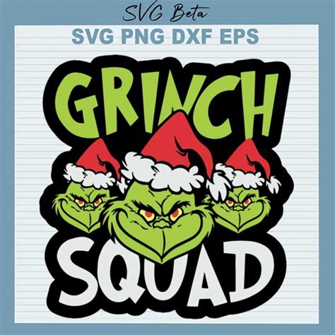 Grinch Squad Svg Christmas Grinch Svg Merry Christmas T Svg Png