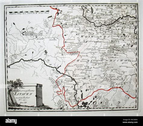 Map Of Lithuania In 1791 By Reilly 050 Stock Photo Alamy