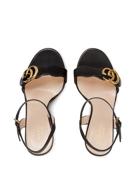 Gucci Leather Sandals In Black Lyst