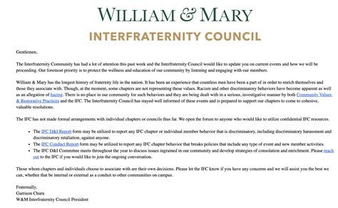 Ifc Email R Williamandmary