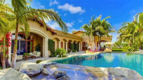 Summer Villa Houses Beautiful Pools Photography Palm Trees Hd Free