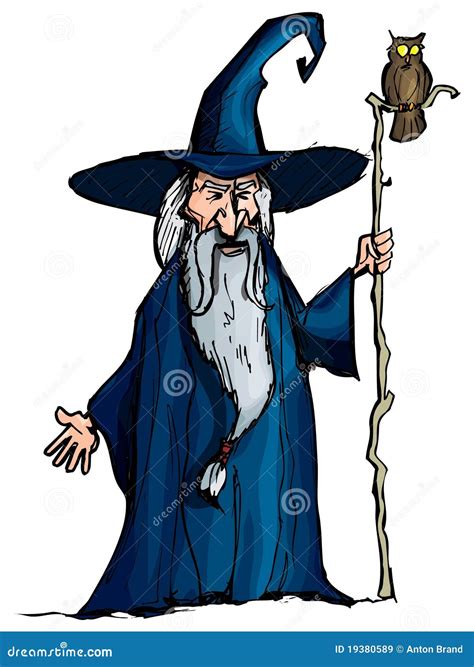 Cartoon Wizard With Staff Royalty Free Stock Images Image 19380589