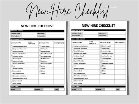 New Employee Onboarding Checklist Template Word Printable Editable Etsy