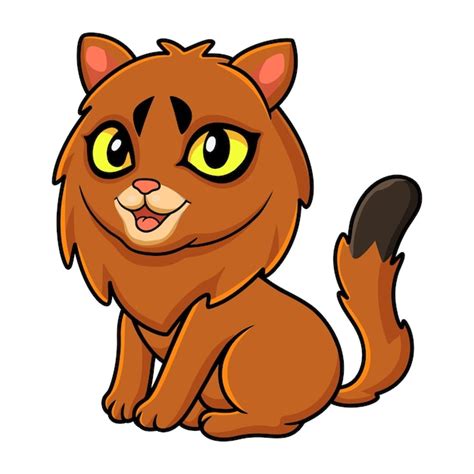 Sesión de dibujos animados lindo gato somalí Vector Premium