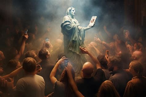 Premium Photo A Crowd Of People Worship An Idol