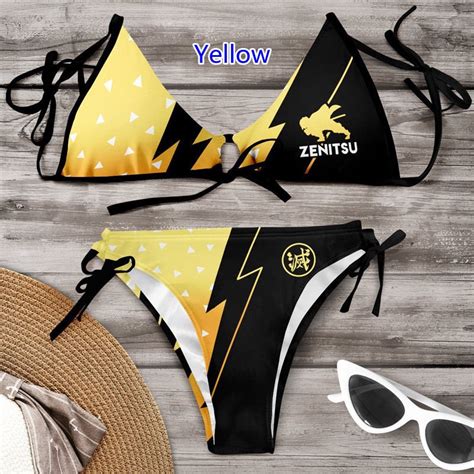 Anime Demon Slayer Sexy Bikini Conjunto De Impresi N Traje De Ba O Femenino Trajes Mujeres