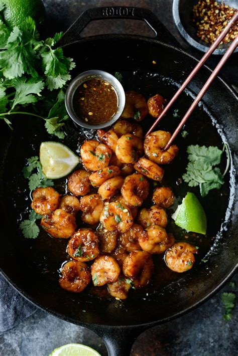 Glazed Hot Honey Garlic Shrimp Simply Scratch