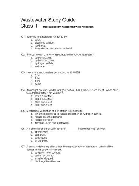Wastewater Study Guide Level 3 Pdf Chemistry Chemical Engineering