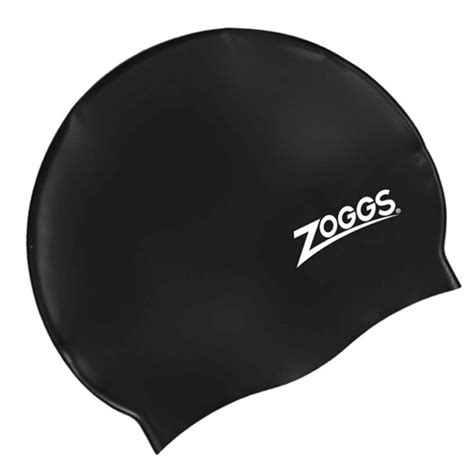 Zoggs Junior Silicone Swimming Cap Black Mike Pawley Sports