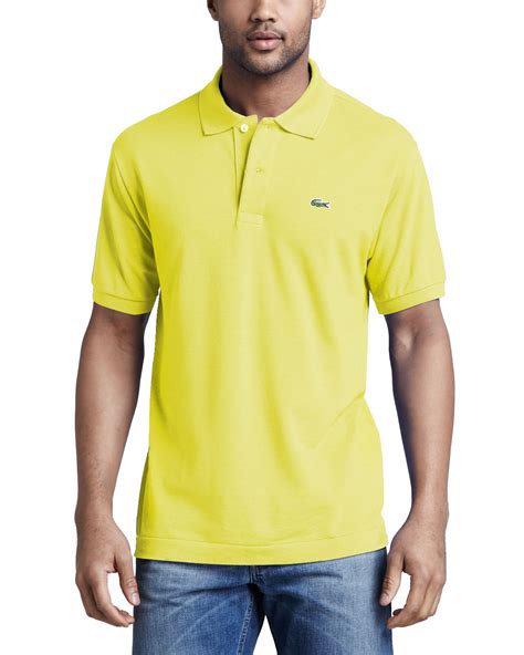 Lacoste Classic Pique Polo In Yellow For Men Lyst