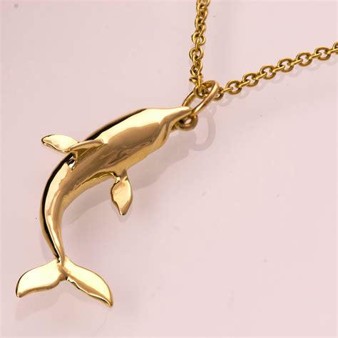 Dolphin Pendant 14k Gold Pendant Dolphin Gold Pendant Etsy