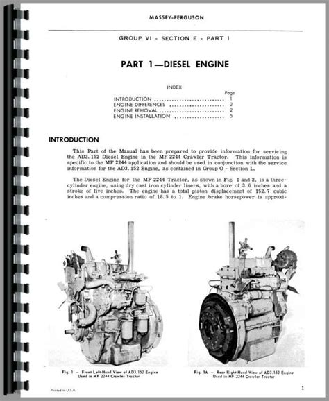 Massey Ferguson 2244 Crawler Service Manual