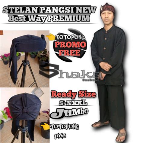 Jual STELAN BAJU PANGSI SIZE S XXXL JUMBO PROMO GRATIS IKET KEPALA Baju