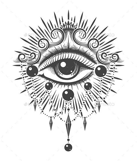 All Seeing Eye Esoteric Monochrome Vertical Tattoo Rd Eye Tattoo