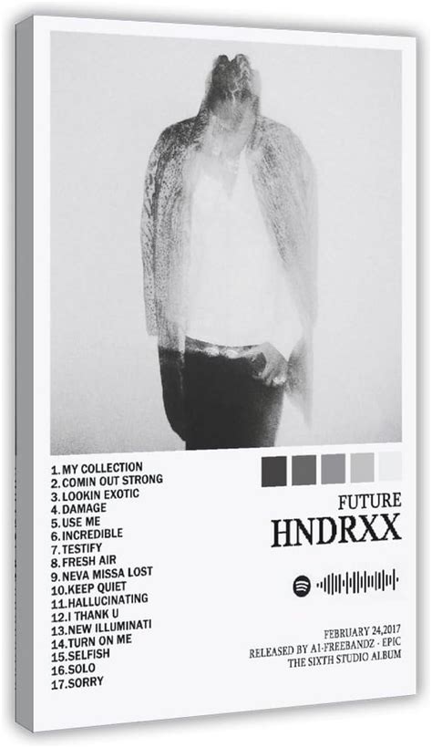 Thumpro Future Album Cover Poster Hndrxx Canvas Poster Bedroom Decor