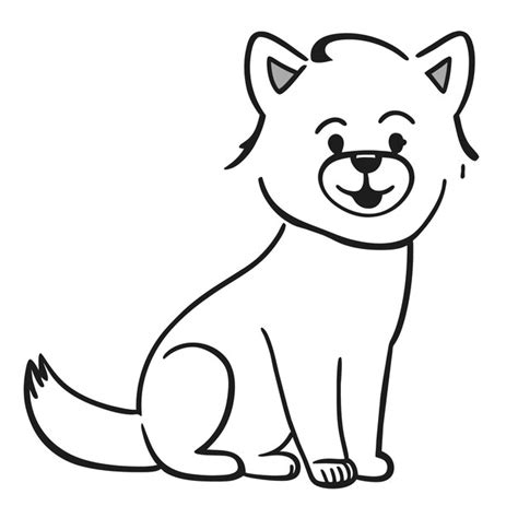 Premium Vector Cute Shiba Inu Dog Hand Drawn Cartoon Sticker Icon