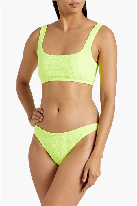 ALEXANDERWANG T Neon Stretch Jacquard Mid Rise Bikini Briefs THE OUTNET