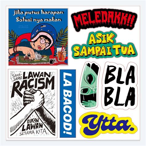 Jual Sticker Stiker Pack Ytta Meledak Motivasi Basi Lawan Rasisme