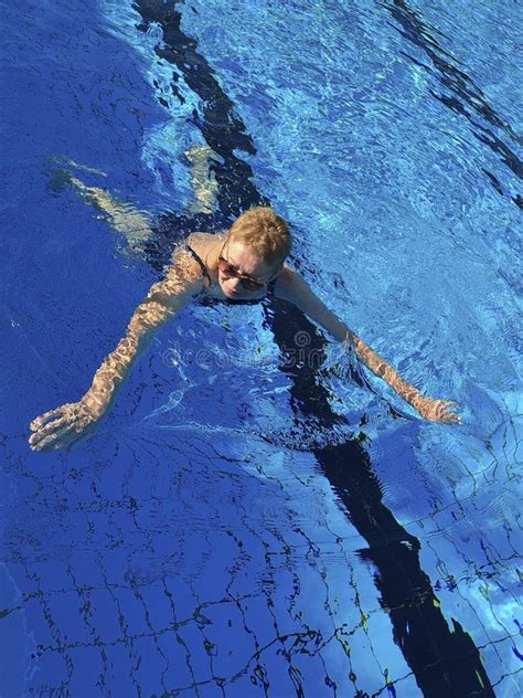 Mature Woman Swimming Pool Stock Photos Free Royalty Free