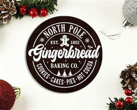 Gingerbread Svg North Pole Gingerbread Baking Co Svg Etsy