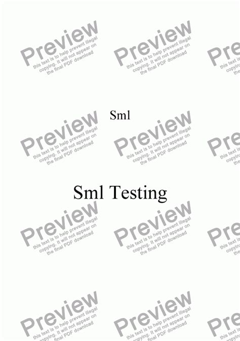 Sml Testing Download Sheet Music Pdf File