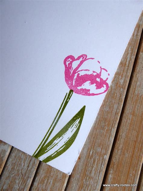 Pink Tulips Easter Card Crafty Rootes