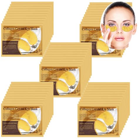 50 Pairs Crystal Collagen 24k Gold Under Eye Gel Pad Face Mask Anti