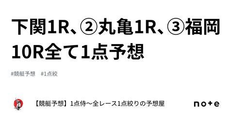 ⚔️下関1r、②丸亀1r、③福岡10r⚔️全て1点予想⚔️｜【競艇予想】⚔️1点侍⚔️1点絞りで回収率は280越