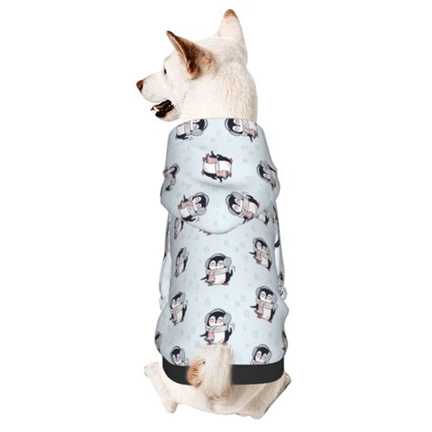 Honeii Cute Penguin With Scarf Print Small Dog Hoodies Pet Hooded