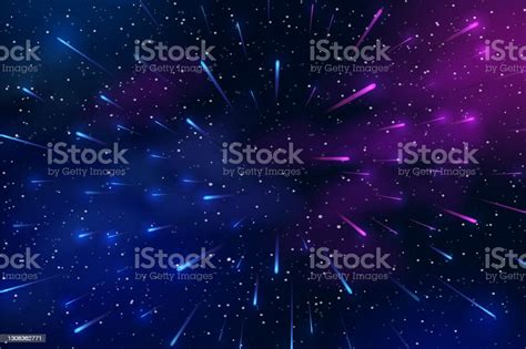 Horizontal Space Background With Realistic Nebula Stardust And Stars