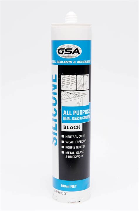 Gsa All Purpose Silicone Neutral Cure Adhesive Sealant Black 300 Ml Au Automotive