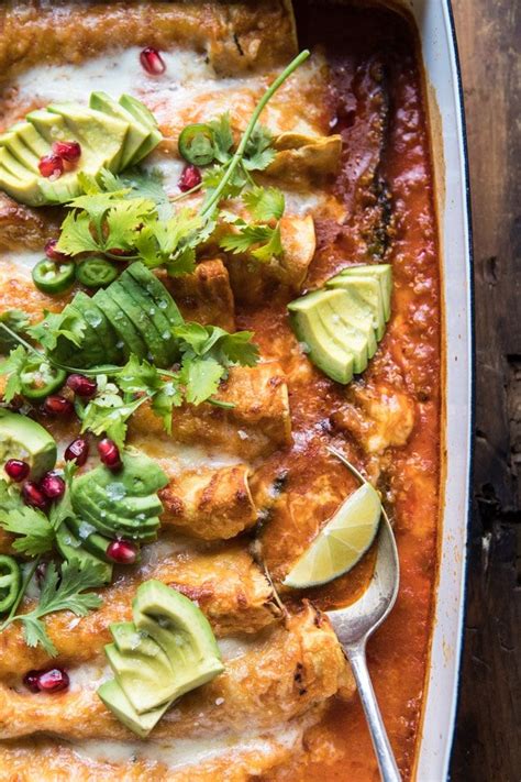 Spicy Poblano Black Bean And Quinoa Enchiladas Halfbakedharvest