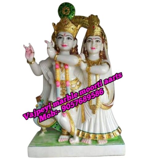 Painted Hindu White Marble Radha Krishna Statues At Rs 30000 In Alwar